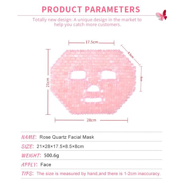 Cooling Skin Facial Eye Stone Jade Mask Rose Quartz Facial Jade Mask