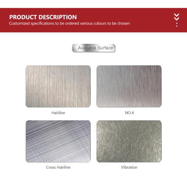 No Fingerprint 304 Brushed Stainless Steel Sheet For Wall Panel Decoration