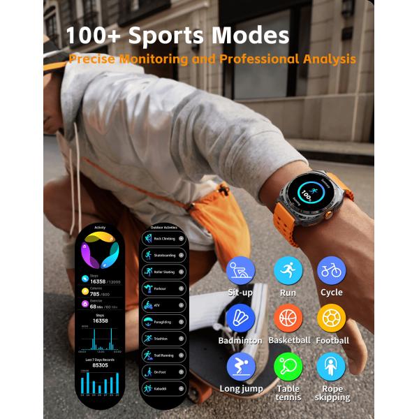 TWS Smart Watch Durable Alloy PC Material IP67 Waterproof Full Touch Screen GT98