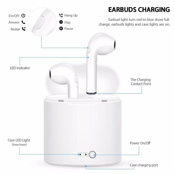 Apple Airpods I7s TWS Bluetooth Earbuds , In Ear Earphones 6 Months Guarantee