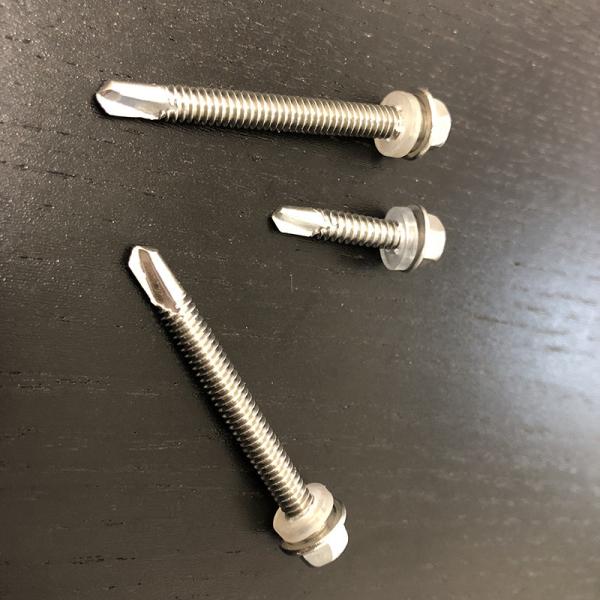 M5.5 SS 410 Galvanized Self Drilling Screws 38mm Hex Head Tek Screws With EPDM Washer