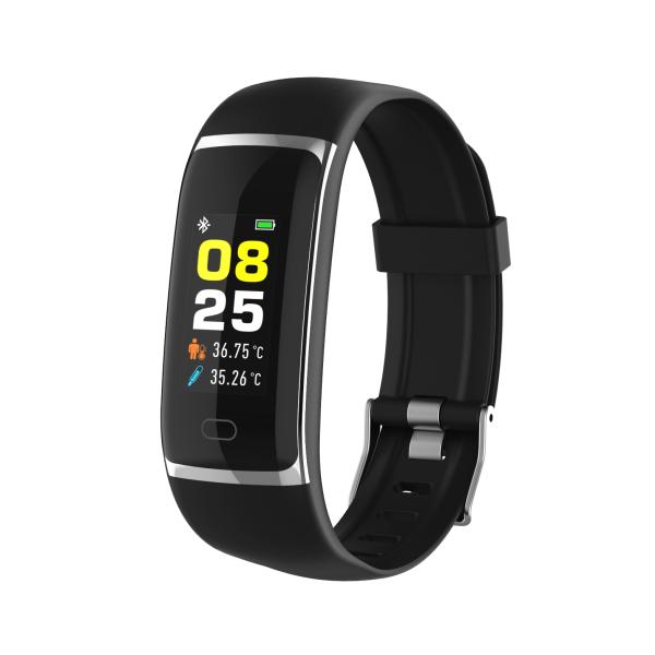 Black TFT IP67 Tuya Smartwatch With Oximeter And Body Temperature