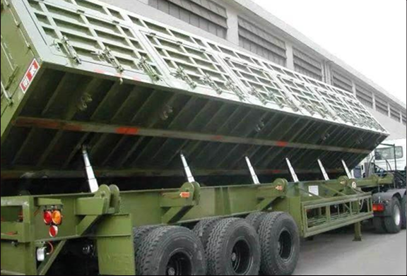 3 axles dumper aggregate side dump tipping trailers 45cbm tipper gooseneck grain dumping semi trailers for sale