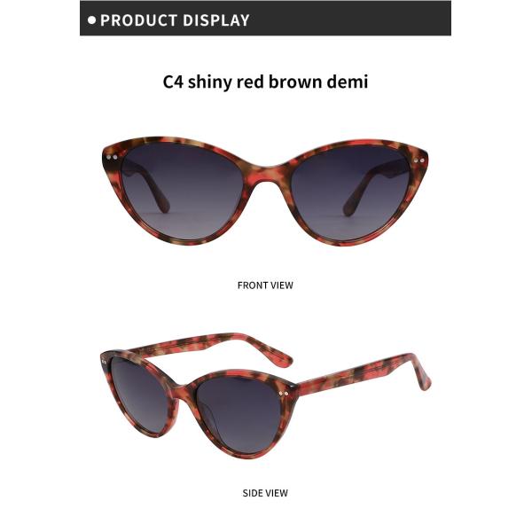 OEM 4 Color Cat Eye Acetate Frame Sunglasses Designer Style TY098