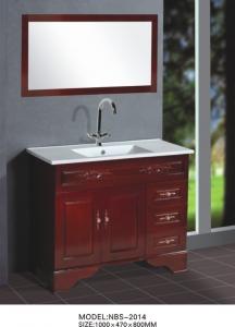 China 100 X 46 X 85 Square Sinks Bathroom Vanities solid wood Brass handles wholesale