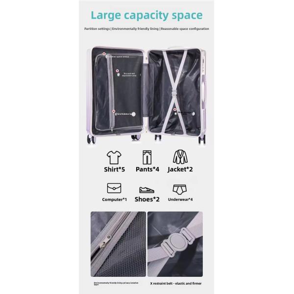 Soft Handle Simple Luxury Gradient Color 360° Spinner Wheels TSA Lock Oversized Check-In Bag for Business Travel Modern Large Suitcase