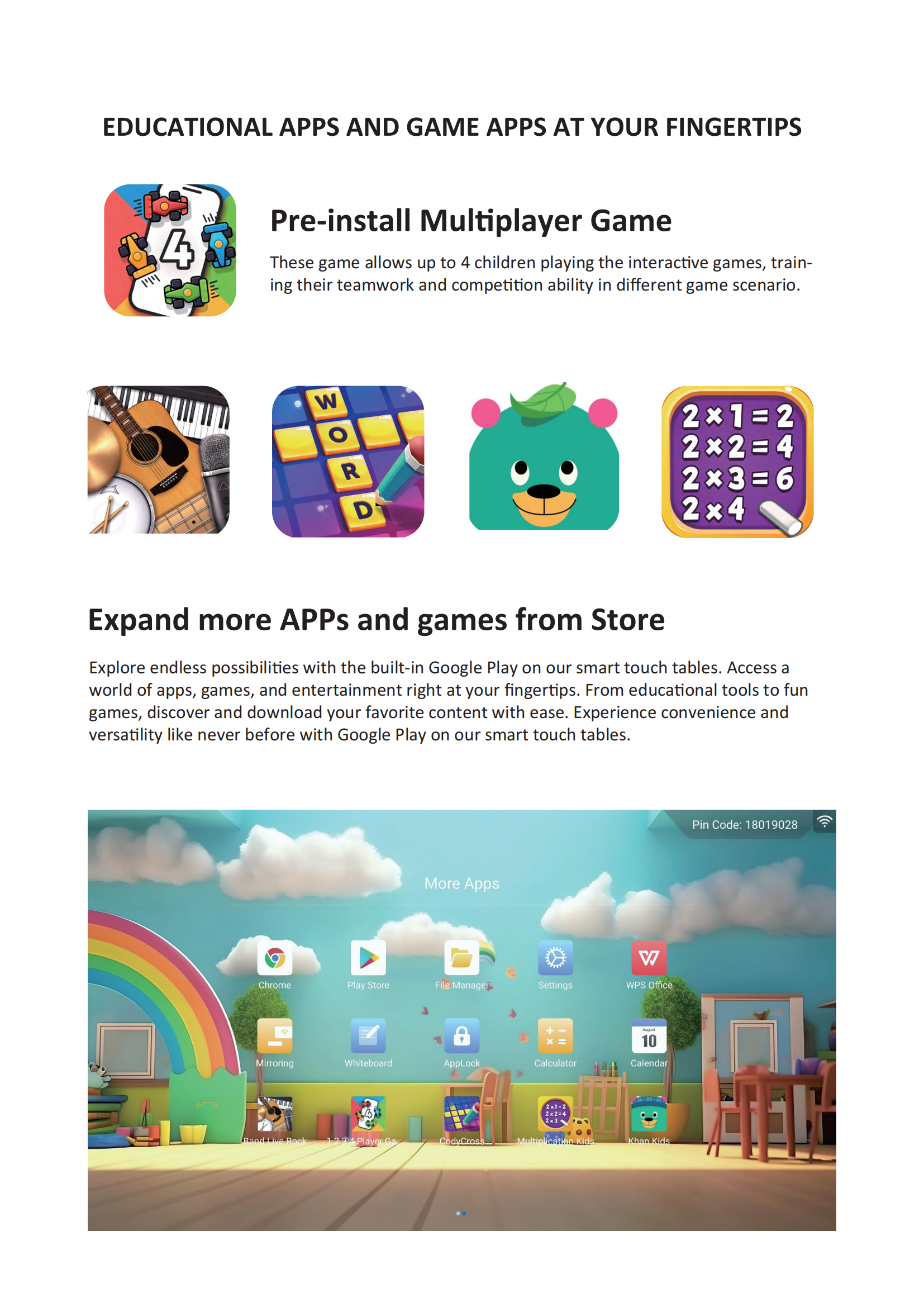 Indoor Connecting Standing Interactive Screen Table OEM/ODM for Children