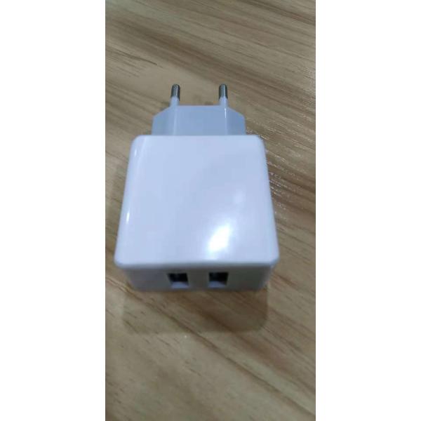 DUAL USB 2.4A EUR PLUG TRAVEL CHARGER WITH CE ROHS FACTORY PRICE