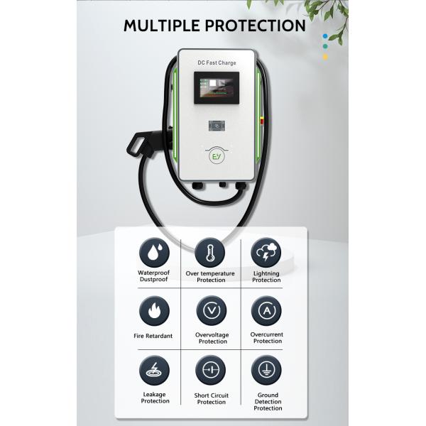 Electric Car Charging Pile OEM Level 3 Wall-Mount 30kW DC Fast Charger CCS1 CCS2 GB/T