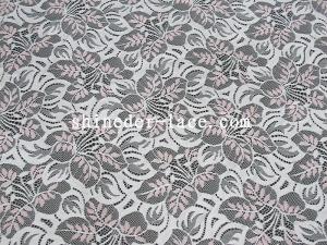 Pink / White Cotton Nylon Lace Fabric Or Customization Color For Apparel SYD-0182