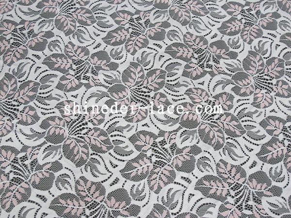 Quality Pink / White Cotton Nylon Lace Fabric Or Customization Color For Apparel SYD-0182 for sale