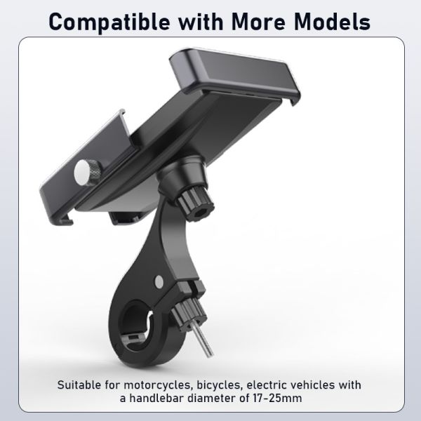 Aluminum Alloy Cycling Mobile Phone Holder 360 Rotation for Electric Bike & Motorcycle for Bicycle Parts