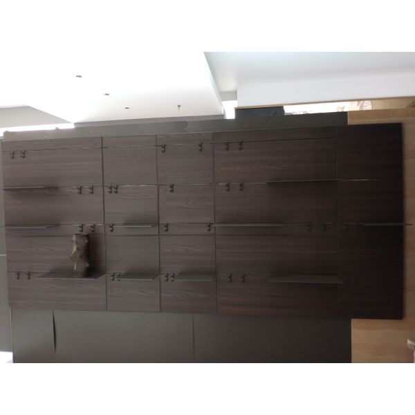 Solid Wood Wall Shelf Hanging Storage Furniture Metal Mounted Wall Floating Shelves