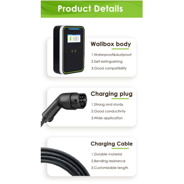 Ev Charger Wall Box 7KW 32 Amp 19.6ft Cable Portable Plug and Play 220V ev charer OEM ODM