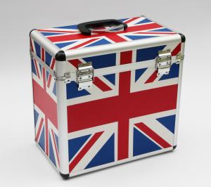 China LP 50pcs DVD case Alu storage box with Union jack flag pattern large space for records wholesale