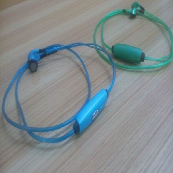 factory price high bright el earphone/ el wire earphone/ glow earphone