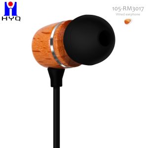 Wooden 98dB Wired In Ear Earbuds Lightweight Music Sound Earphones