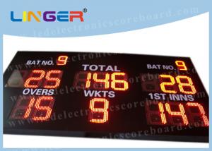 China 12 Inch Digit In Red Color LED Cricket Scoreboard Hanging / Mounting Installation wholesale