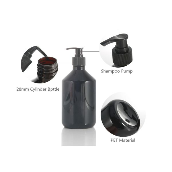 PET 500ml Oblique Shoulder Shampoo Pump Bottles