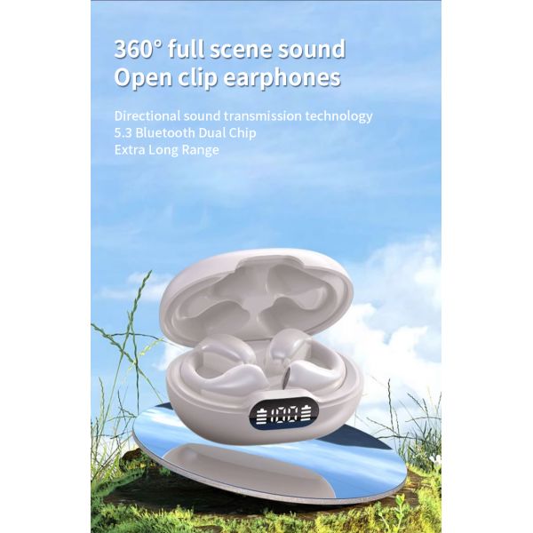 AAC Codecs Bone Conduction Earphone Clip Earring Ear Hook Headsets for Sport and Ambie