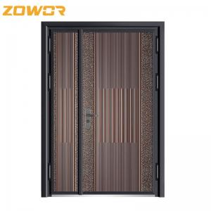 China 90mm Modern Iron Door Gate Design Double Steel Security Doors wholesale
