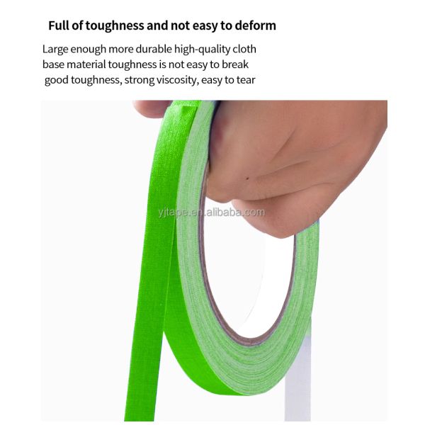 Customized Width Heavy Duty Floor Stage 320U Fluorescent Cloth Duct Tape For Sealing