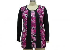 China Romantic Long Sleeve Floral T Shirt Top , Full Sleeves T Shirts For Womens Beautiful wholesale