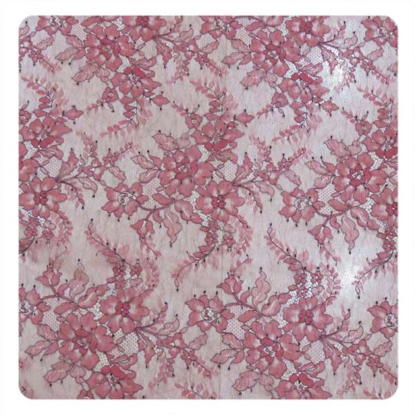Coloured Designs Chantilly Lace For Wedding Dresses , French Lace Fabric
