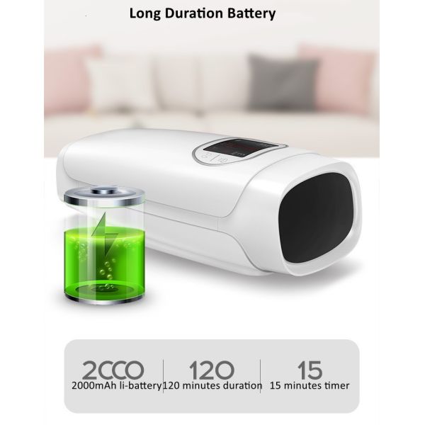 Hot Compress Cordless Electric Hand Massager 2200mAh Air Pressure Hand Therapy