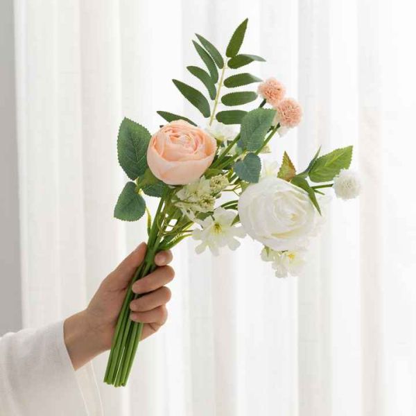 Wholesale Artificial Rose Flowers Bouquets Silk Wedding Flowers Bouquets for Wedding Party Decoration
