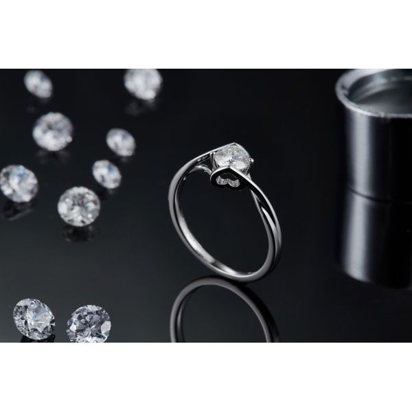 Women 3 Carat Natural Moissanite Ring Gemstone Wedding Promise Engagement