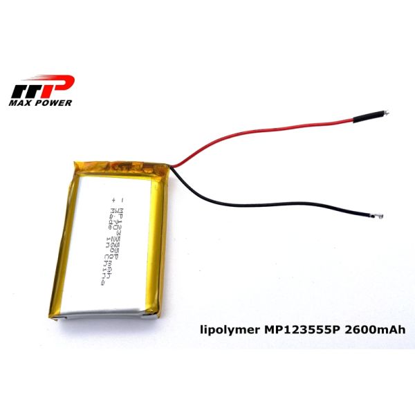 123555P 2600mAh 3.7V Lithium Polymer Battery KC CB UL