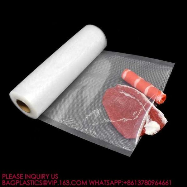 Food Grade Plastic Packaging Bag PA PE 3 Sided Sealed Snack Bag Embossed Food Vacuum