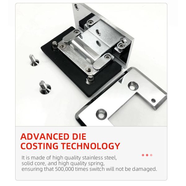 Modern Design Glass Hinge 90 degree Stainless Steel Shower Kit with Gold Hardware Fittings