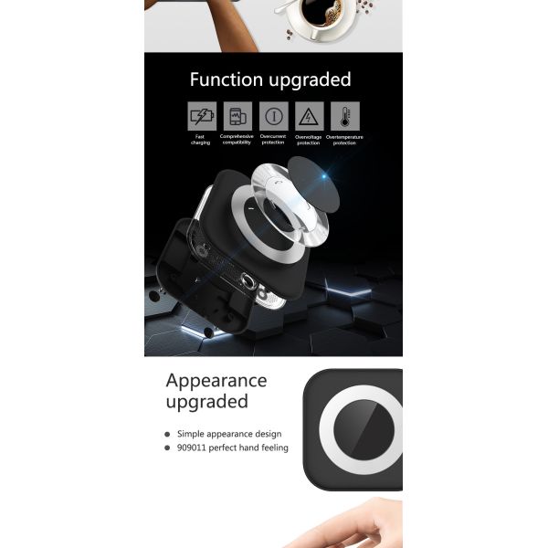 Black / White Fast Wireless Mobile Charger , Wireless Charging Pad PC ABS CE FCC Rohs