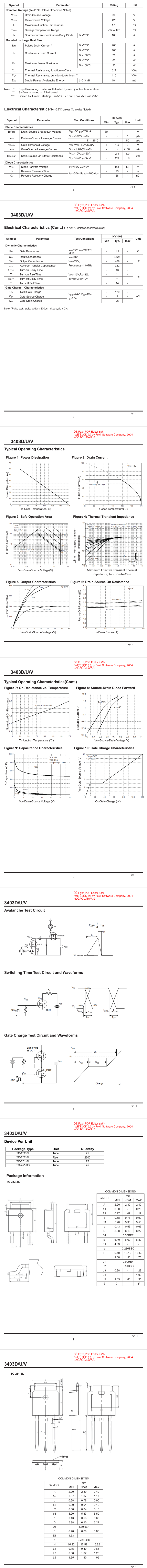 Linear Power Mos Field Effect Transistor Vertical Structure 3403D-U-V