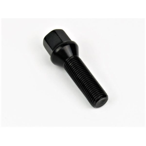 Black Audi Wheel Lug Bolts Carbon Steel Material 14x1.5 Thread Pitch