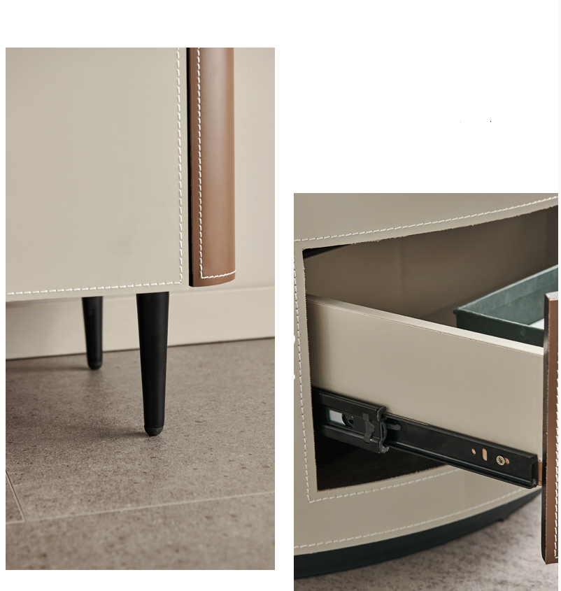 Light Luxury Living Room TV Set Khaki black TV Cabinet Coffee Table Set 2000X455