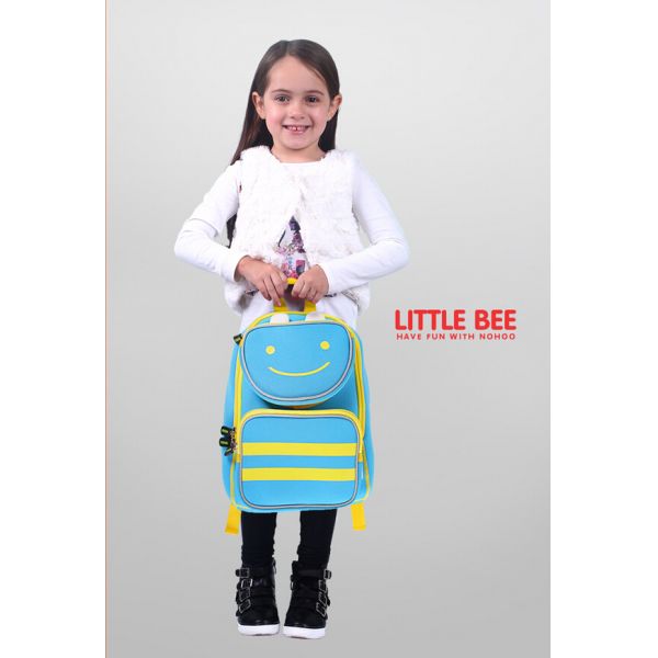 Neoprene Boys Children School Backpack Bag , Blue Zipper Kids Schoolbags