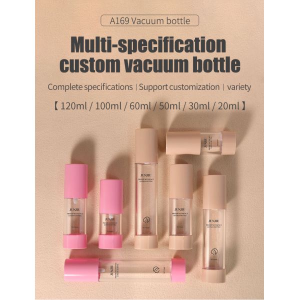 2025 Hot Sale 30ml 50ml 100ml Cosmetic Skin Care Pink Orange Airless Press Pump Lotion Cream Airless Lotion Bottle with Pump