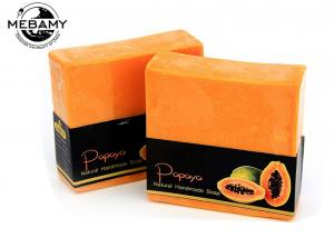 China Skin Lightening Organic Handmade Soap , Whitening Pure Herbal Papaya Soap Bar wholesale