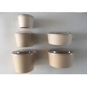 600ml Biodegradable PLA Coating Disposable Paper Soup Bowls Bucket