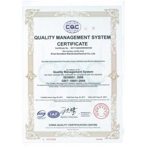 Xi'an Excellent Electromechnical Co.,Ltd Certifications