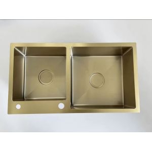 China Gold Toned SUS304 Stainless Steel Kitchen Sink with Drainboard wholesale