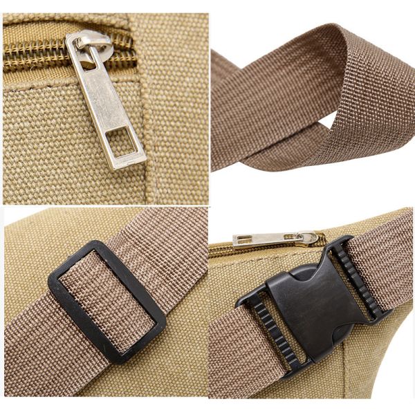 Large Capacity Canvas Waist Bag For Men Outdoor Leisure
