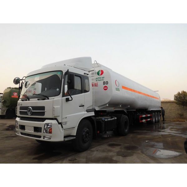 45000 Liters 3 Axle Fuel Delivery Truck Trailer , 45 Tons Fuel Tank Semi Trailer
