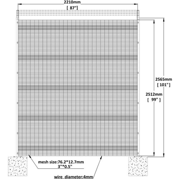 Low Carbon Steel Wire Mesh 80x80mm Post 358 Security Fencing