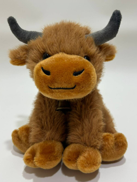 China Soft Highland Cow Toy with Decorative Bell wholesale