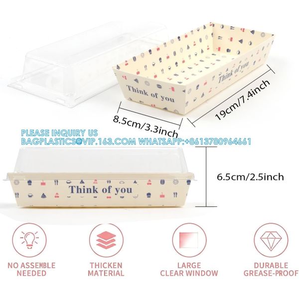 Cake Roll Box, Swiss Roll & Pastry, Clear Dessert & Cupcake Container, Eco-Friendly Bakery Boxes With Window