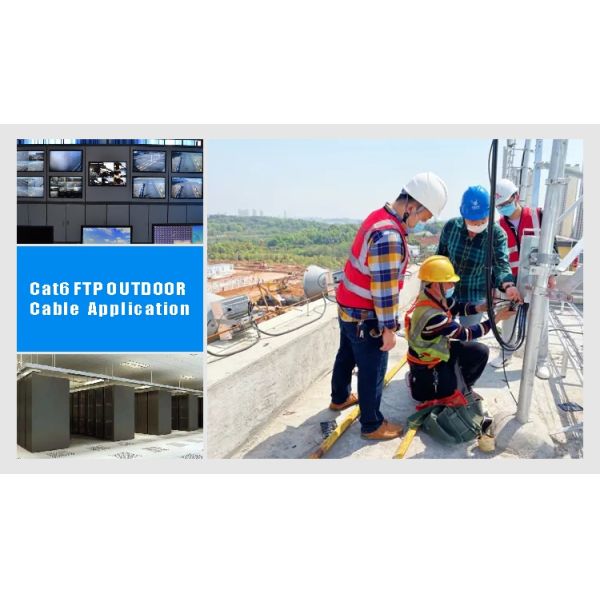 Solid Outdoor PE Jacket 1000FT FTP CAT6 Cable 0.56mm With Networking Cables